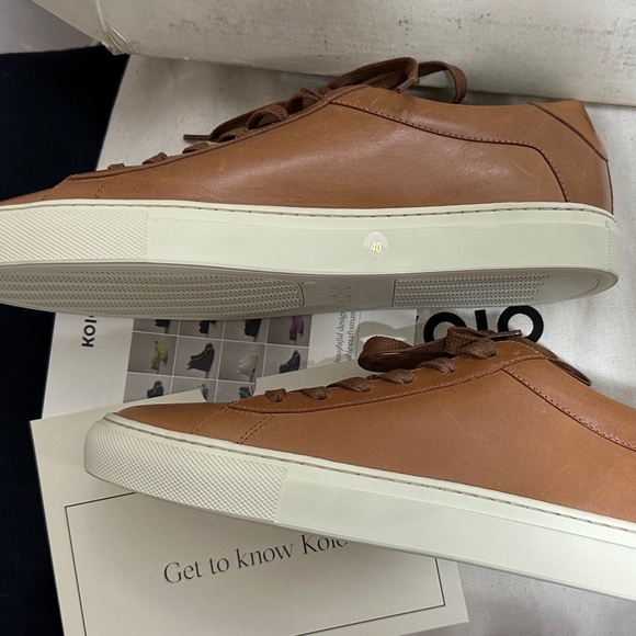 New in box Men’s Koio Italian leather brown sneaker/walking shoes Sz EU 40 US 7 - Picture 4 of 10